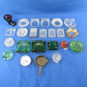 Green MCM & Other Vintage Glass Ashtrays