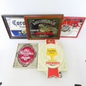 5 Vintage Beer Signs - Drewry's, Corona & Others