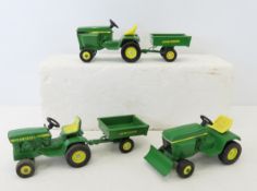 3 Ertl John Deere Lawn & Garden Tractors, Trailers