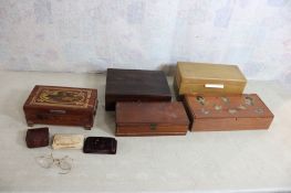 8 Wood Boxes Jewelry, Watch, Trinket, Gold Glasses