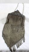 1920's Mesh Flapper Purse with Jeweled Clasp