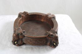 Bronze Cigar Ashtray w/Elephant Head Feet 6