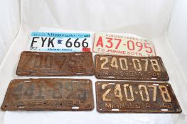 6 Minnesota License Plates