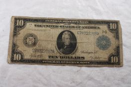 1914 $10 Federal Reserve Note Blue Seal