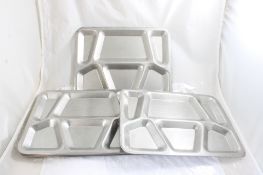 7 Military Stainless Steel USN Food Section Trays