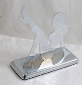 Art Deco Nude Chrome Silhouette Lady Paperweight
