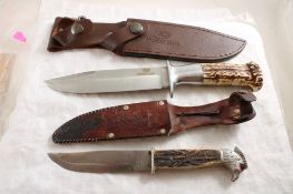 2 Fixed Blade Knives Mossy Oak & G.C. Co. w/Sheath
