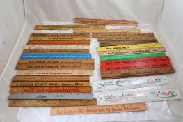 30 Wood & Metal Advertising Rulers
