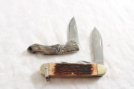 2 Folding Knives Ruko Camp & Buck USA