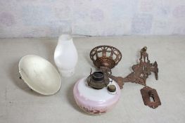 Eastlake Wall Mounted Oil Lamp W/Mercury Reflector