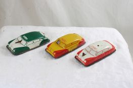 Argo Tin Litho Police Car, Fire Chief & Taxi Cars