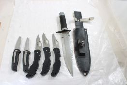 5 Lock Blade Knives, #440 Taiwan F/B Knife Sheath