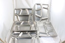 10 Military Stainless Steel USN Food Trays