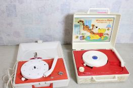 2 Portable Record Players GE & Winnie the Pooh