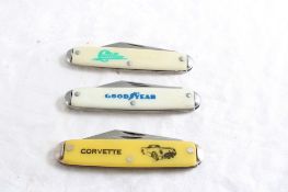 3 USA Advertising Pocket Knives