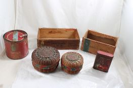 Tobacco Tins, Cigar Boxes, Nesting Baskets