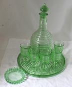Uranium Glass Decanter Set