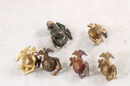 6 WW2 USMC Eagle Globe Anchor Pins