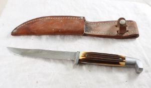 Old Hickory #695 Fixed Blade Knife USA with Sheath