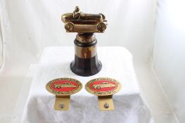 2 License Plate Toppers, Race Car Trophy 8.5