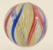 Yellow Latticino Core Swirl Marble 1 9/16