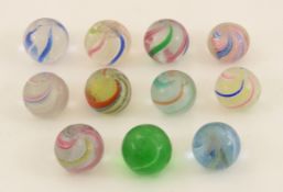 11 Handmade German Marbles 9/16