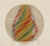 Caged Yellow Solid Core Swirl Marble 1 1/16