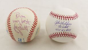 George Brett & John Montefusco signed baseballs