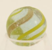 Clear Lutz Marble With Yellow Bands 5/8