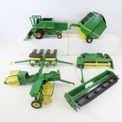 Ertl John Deere 4 Row Planter, Hay Baler, Combine