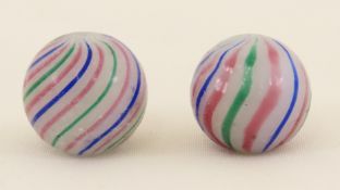 2 Translucent Clambroth Marbles 11/16