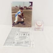 Bob Feller autographed baseball & 8x10 photo