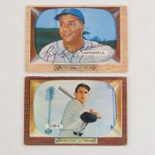 2 1955 Bowman Baseball Cards, Campanella & Berra