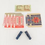 Stereoscope Card Of Kids Shooting Marbles