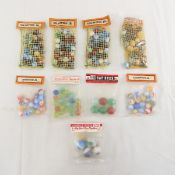 9 Vintage Marble Bags, Champion Jr, Marble King