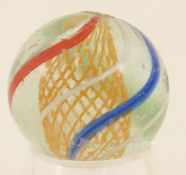 Orange Latticino Core Swirl Marble 1