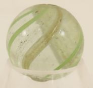 Clear Lutz Marble With Green Bands 3/4