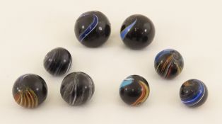 8 Vintage Handmade Indian Marbles
