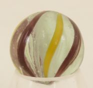 White Latticino Marble With Yellow & Purple