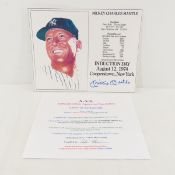 Mickey Mantle autographed induction day 1974 print