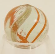 Clear Lutz Marble With Orange Bands 3/4