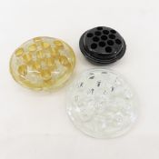 3 Antique Glass Flower Frogs