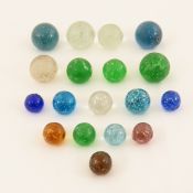18 Vintage Handmade Mica Marbles