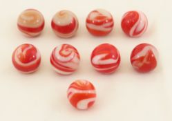 9 Vintage American Agate Marbles