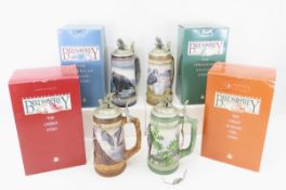 4 Anheuser Busch Birds of Prey Ceramic Steins