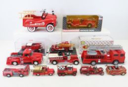 12 Die Cast Fire Trucks, Ertl & more