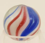 Red White & Blue Single Ribbon Swirl Marble 3/4