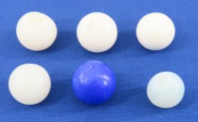 6 Solid Color Handmade Translucent Marbles