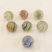 7 Handmade German Swirl Marbles 25/32