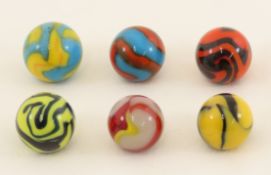 6 Peltier Marbles, Bumblebee, Mustard & Ketchup